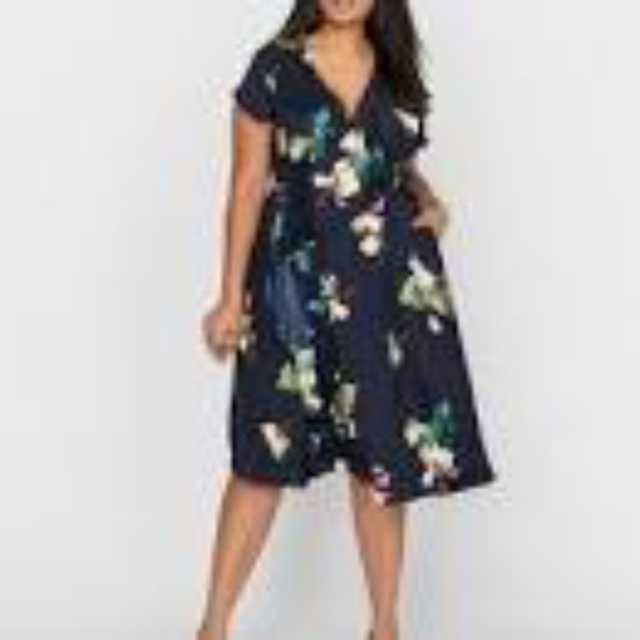 Rachel Roy SZ 1X silky midi floral dress - Picture 13 of 13